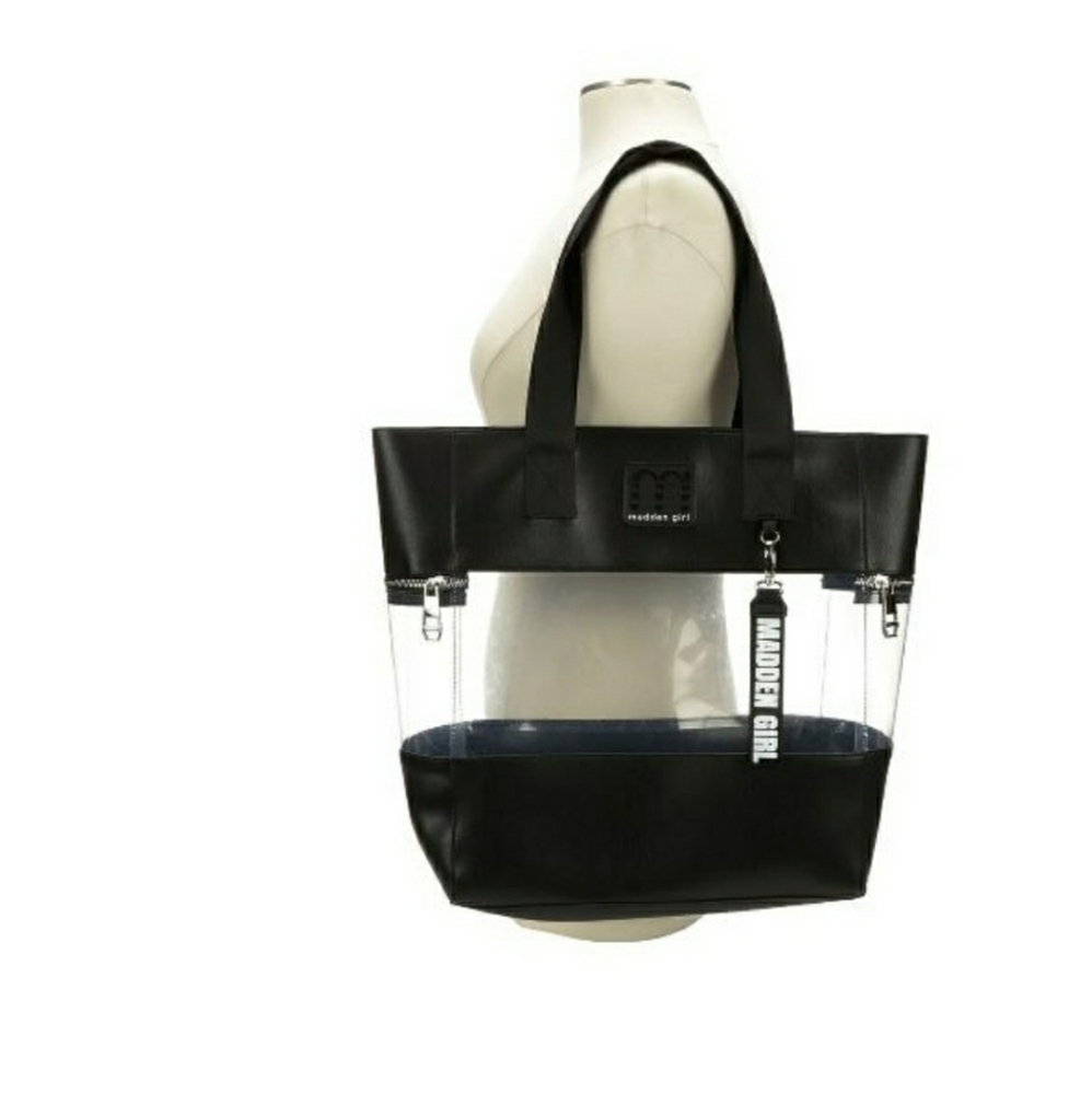 Madden Girl Clear /Black tote NWT